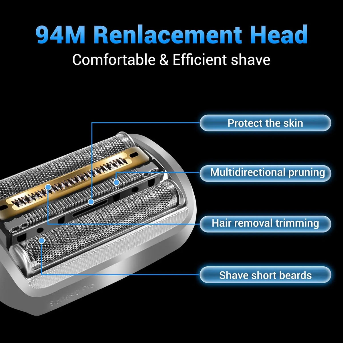 94M Replacement Shaver Head Compatible with Braun Series 9 Pro