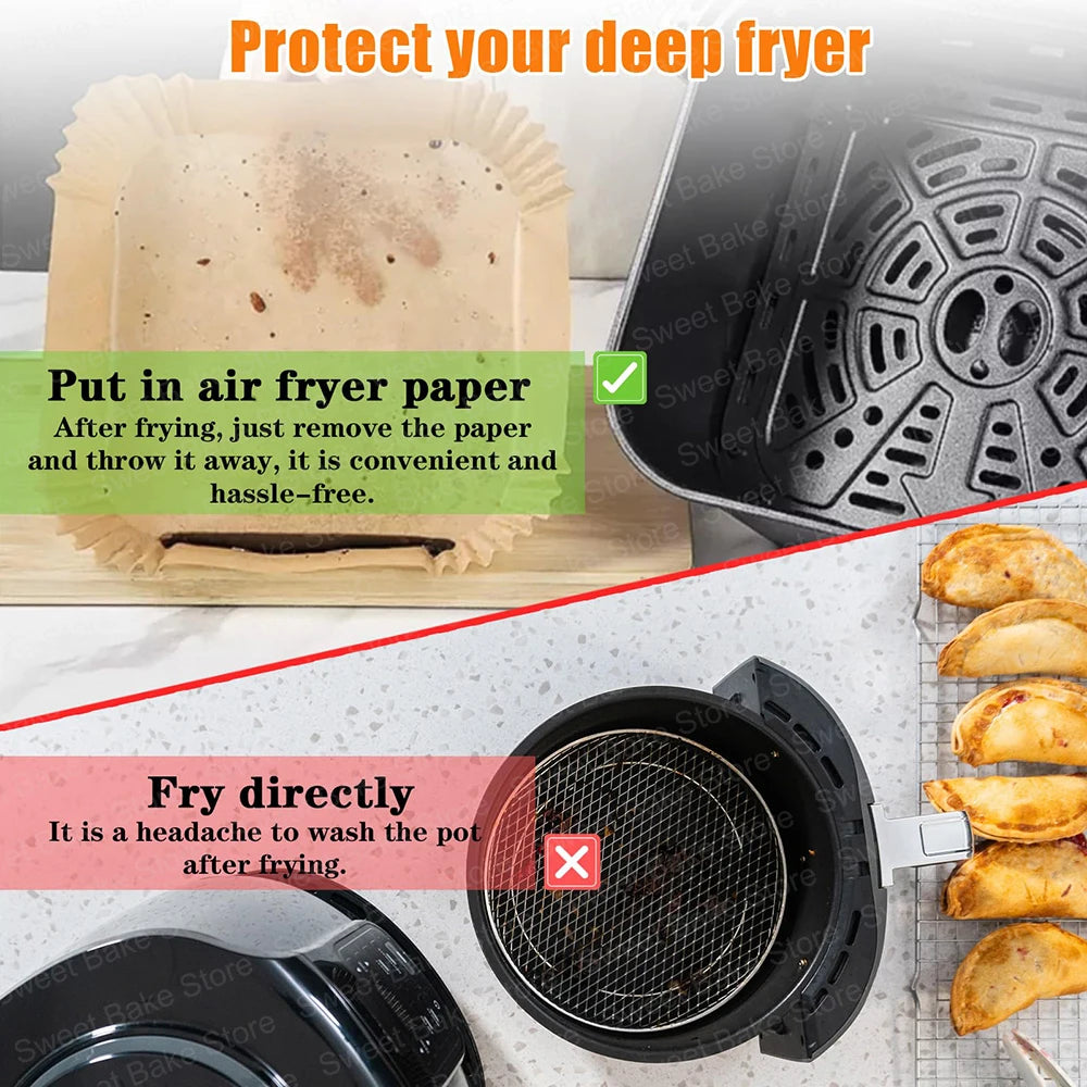 6L+3L Air Fryer Disposable Baking Paper Liner For Philips Airfryer Double Basket Series 3000, Tefal Easy Fry 6 L/3.1 L, EY901810