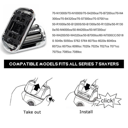 73S Replacement Shaver Head Compatible with Braun 5764 / 7020s / 7025s