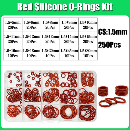 Silicone Red O Ring VMQ ORing Sealing Washer High Temperature Car Automotive Conditioner Plumbing Gaske