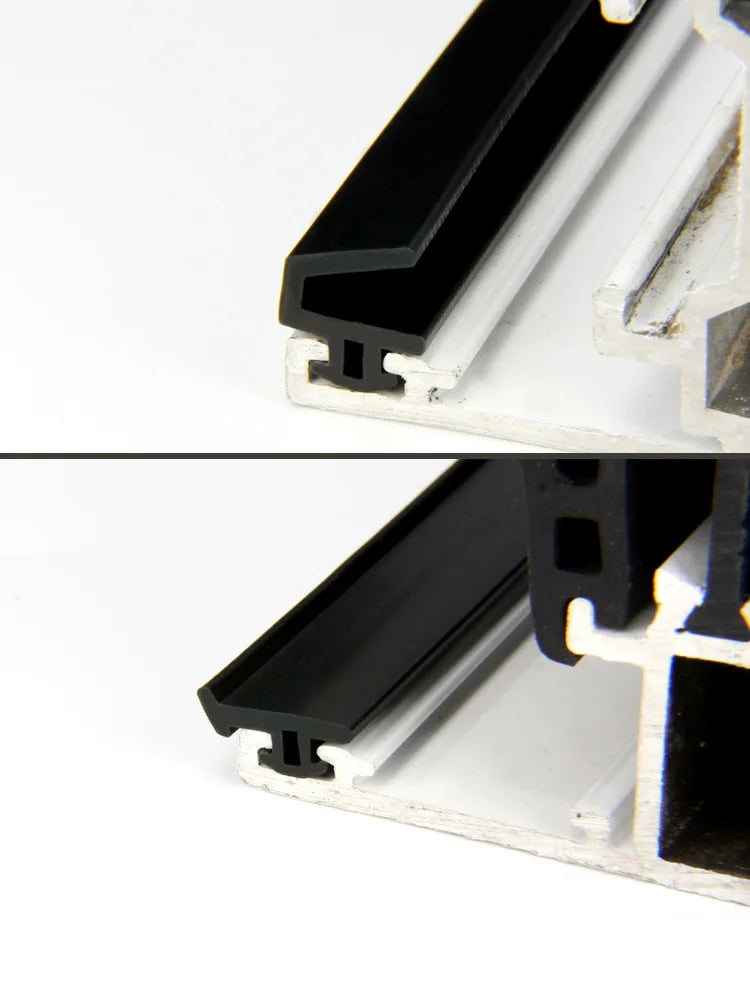 1/3/5M Aluminum Alloy Door Window Soundproof Strip Bridge Cutoff Silicon Sealing Strips Card Slot Type Windproof Dust-Proof Seal
