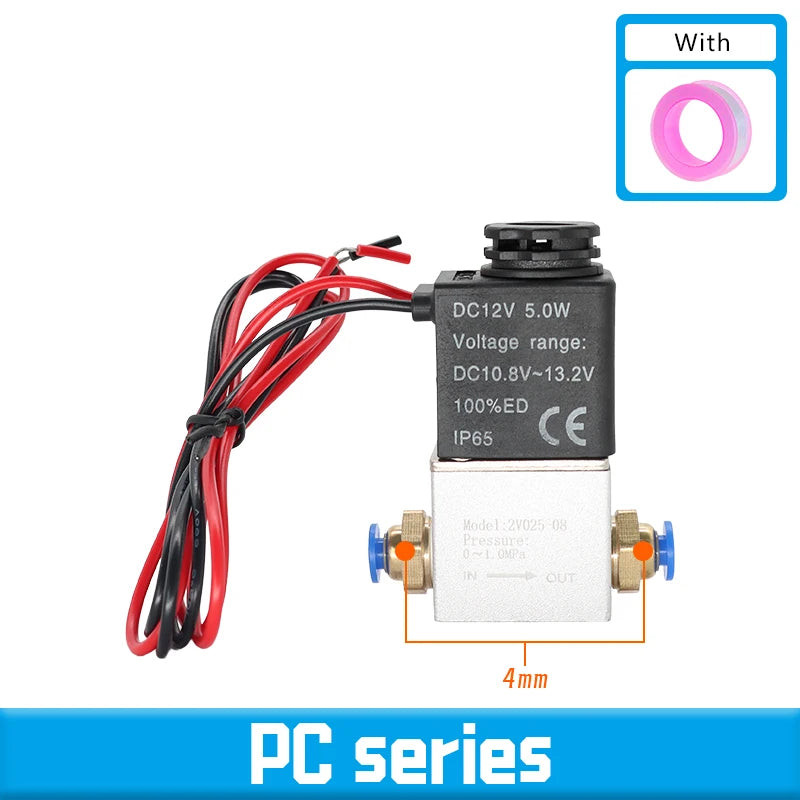 Normally Closed 1/4" Solenoid Valve DC 12V 24V AC 110V 220V Pneumatic Position Coil Alloy Internal Electric for Air Water Oil
