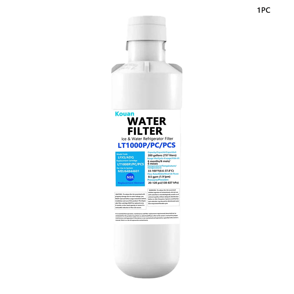Replacement Refrigerator Water Filter Compatible with LG LT1000P / ADQ747935 / MDJ64844601 / ADQ74793501 / LMXS28626S