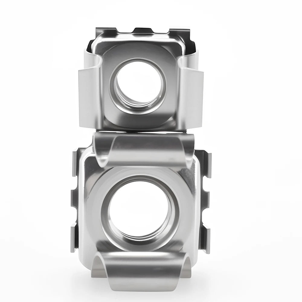 304 Stainless Steel Card Cage Nuts Quartet Floating Nuts Square Snap-In Nut for Rack Mount Server Cabinet 5pcs-10pcs M4 M5 M6 M8