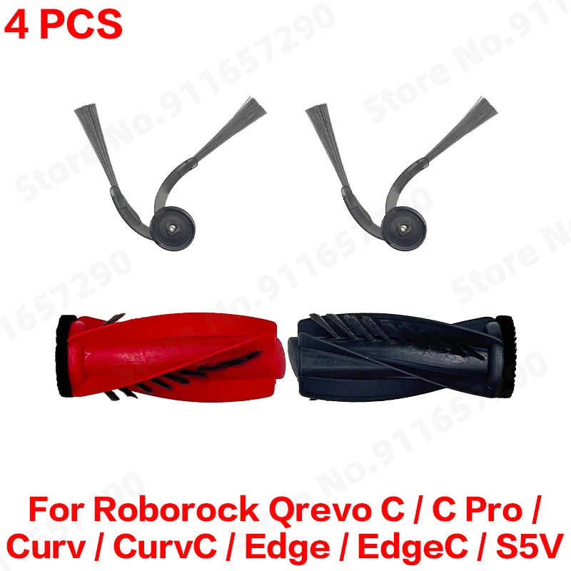 Compatible with Roborock Qrevo C/C Pro/Curv/CurvC/Edge/EdgeC/S5V Compatible Main Side Brush, Mop Cloth, Dust Bag & Filter Set