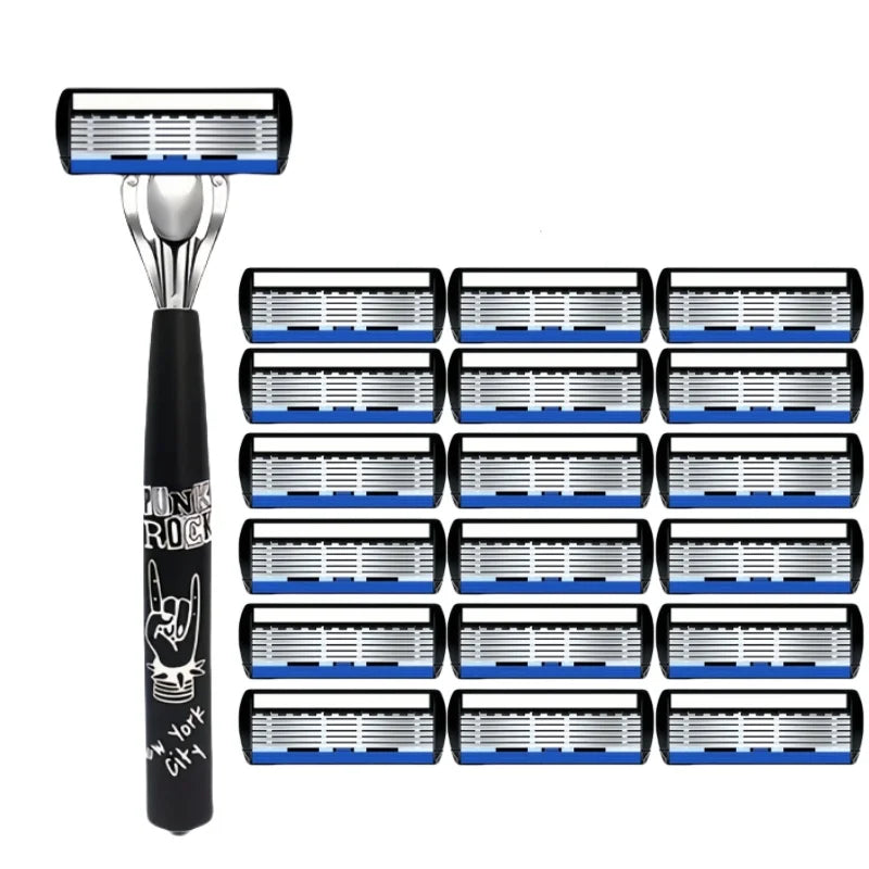 Manual Razor with Six-Layer Blades