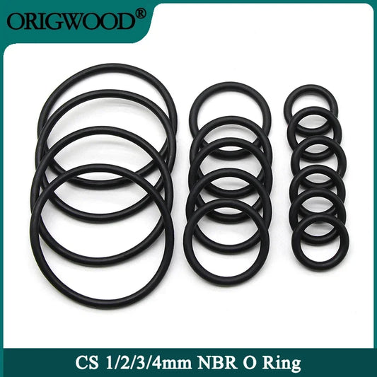 50pcs NBR O Ring Nitrile Rubber Gasket OD5mm ~ 80mm CS 1 2 3 4mm Black Round O Type Corrosion Oil Resist Sealing Washer