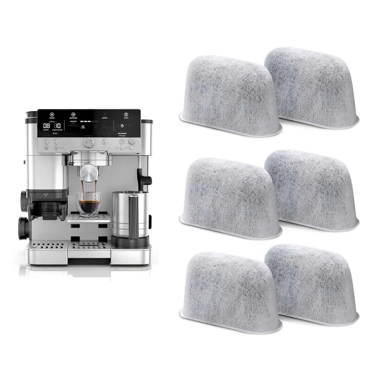 6pcs Charcoal Water Filters For NINJA Luxe Cafe ES601 ES655 ES701 Coffee Machines Charcoal Water FilterS Coffee Accessories