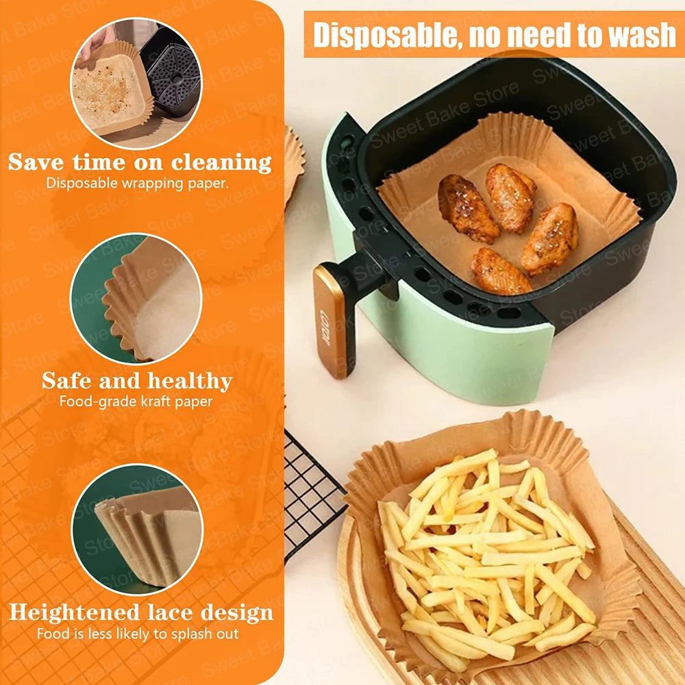 6L+3L Air Fryer Disposable Baking Paper Liner For Philips Airfryer Double Basket Series 3000, Tefal Easy Fry 6 L/3.1 L, EY901810