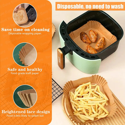 6L+3L Air Fryer Disposable Baking Paper Liner For Philips Airfryer Double Basket Series 3000, Tefal Easy Fry 6 L/3.1 L, EY901810