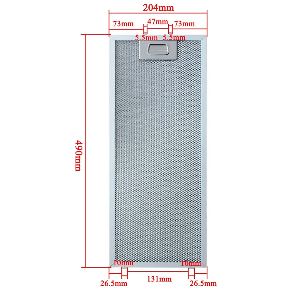 For Orbegozo Range Hood Replacement Grease Filter Aluminum Construction Compatible with Model 11126329 204X490mm