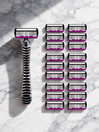 Six-Layer Razor Replacement Cartridges — Colour Options