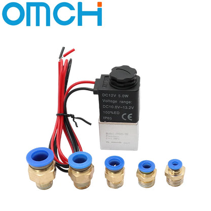 Normally Closed 1/4" Solenoid Valve DC 12V 24V AC 110V 220V Pneumatic Position Coil Alloy Internal Electric for Air Water Oil