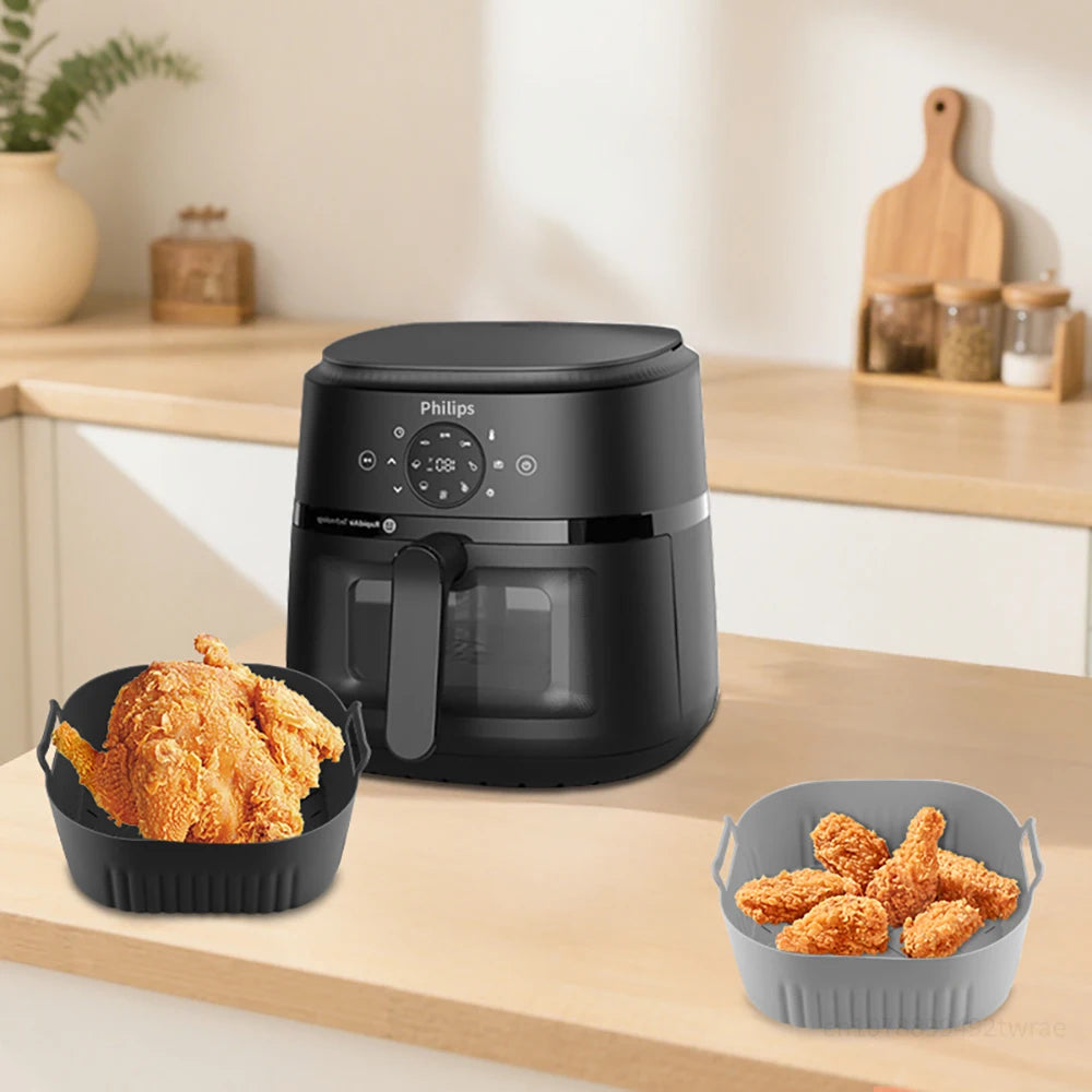20cm Silicone Air Fryer Mold for Philips Air Fryer 2000 Series 4.2L NA229 Air Fryer Accessories Reusable Instead of Baking Paper