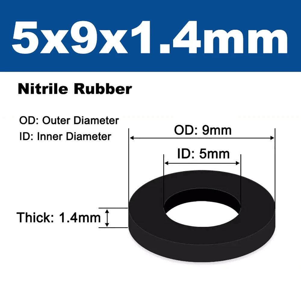 Beicai 1/8" 1/4" 3/8" 1/2" 3/4" ~ 2" BSP NBR Nitrile Rubber Washing Machine Shower Hose Washers Gaskets Thick 1.4mm-3.5mm