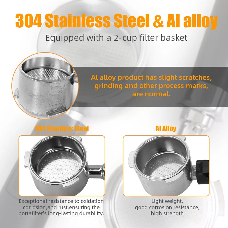 51mm Coffee Bottomless Portafilter With Filter Basket For Homix H11 Oster Cecotec Hibrew Espresso Machine Handle Cafe Tools