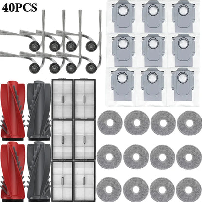 Compatible with Roborock Saros 10R / Saros 20 Robot Vacuum Spare Parts Main Side Brushes Mop Cloths HEPA Filters Dust Bags Accessories