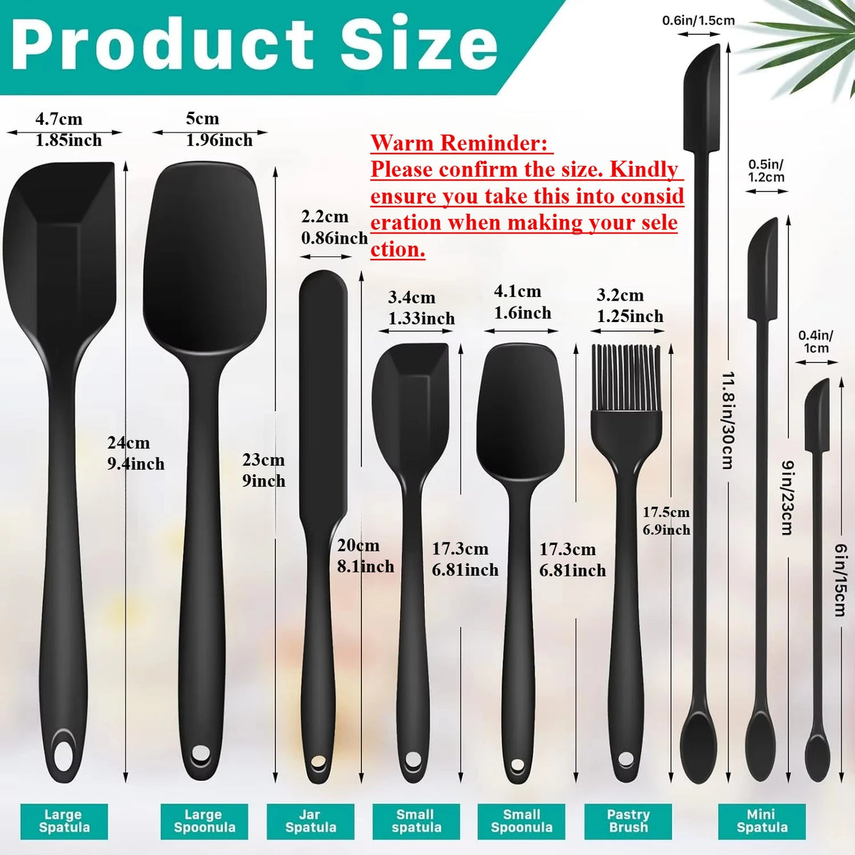 6/9 Pieces Silicone Bakeware Spatula Set Non Stick Heat Resistant Spatulas Cooking Kitchen Essentials Baking Tools