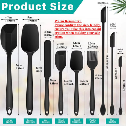 6/9 Pieces Silicone Bakeware Spatula Set Non Stick Heat Resistant Spatulas Cooking Kitchen Essentials Baking Tools