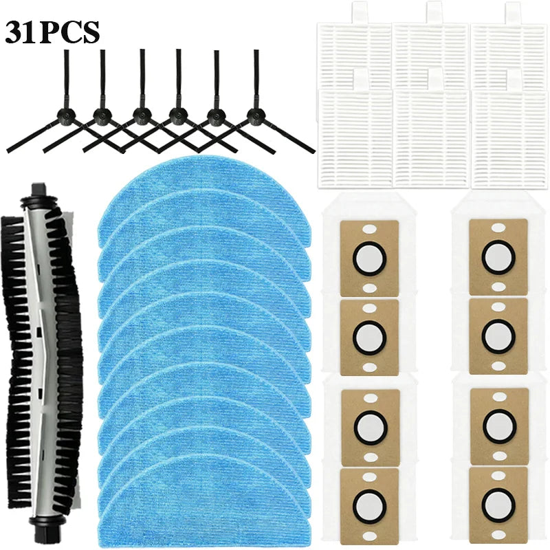 For ILife A30 Pro Robot Vacuum Cleaner Accessories Main Roller Side Brush Hepa Filter Mop Cloth Dust Bag Parts Replacement
