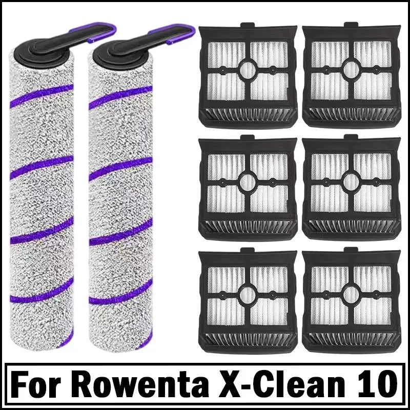 For Rowenta X-Clean 10 Vacuum Mop Accessories Roller Brush Hepa Filter Replacement Parts