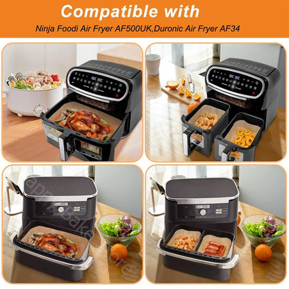 10.4L Air Fryer Liners for Ninja Flexi AF500 Duronic AF34 Drawer Rectangle Disposable Air Fryer Paper Liner Airfryer Accessories
