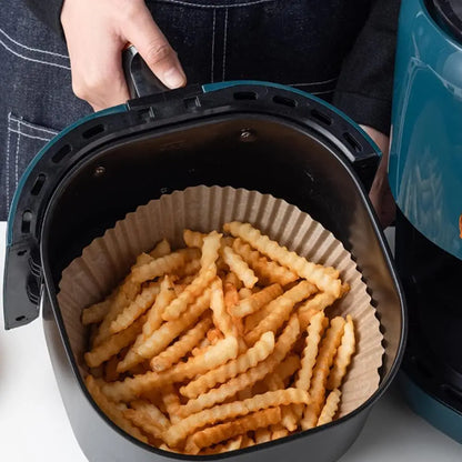 16/20/23cm Disposable Air Fryer Paper, Non-Stick Square/Round Baking Paper for Oven, Oil Absorbing Cooking Paper for BBQ Kitchen