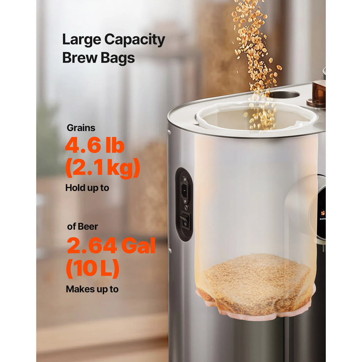 SucceBuy Brew Bags 2PC Nylon Material Grain Bag 10PCS Natural Cotton-Linen Hop Bag Only for Our Automatic Beer Brewer