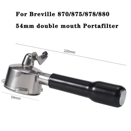 54MM 3ears Coffee Filter Breville Sage/870/875/878/880 Stainless Steel Double Mouth Coffee Portafliter Espresso Coffee Tool