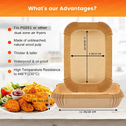 Large Air Fryer Disposable Liners For Ninja FG551 6-in-1 Grill Parchment Paper For Ninja Smart XL AirFryer Baking Accessories