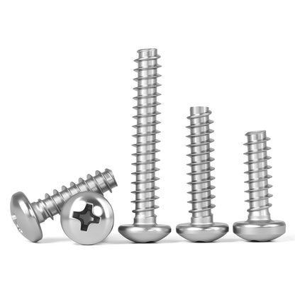 304 Stainless Steel Cross Round Pan Head with Washer Pad Collar Self-tapping Wood Screw Phillips Screws M1.2M1.4 M1.7 M2 M2.3-M5