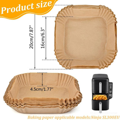 Air Fryer Baking Paper for Ninja Double Stack Air Fryer SL400,SL300EU, Air Fryer No Cleaning Baking Paper Airfryer Accessories