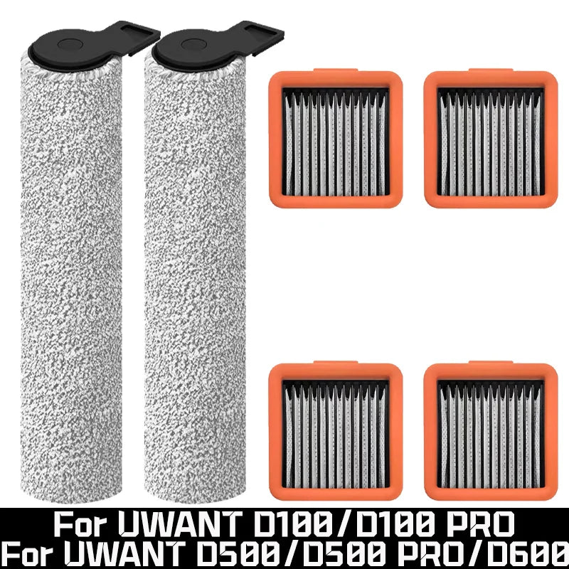 For UWANT D100/ D100 PRO/ D500 / D500 PRO/D600 Robot Vacuum Cleaner Main Roller Brush HEPA Filters Replacement Accessories