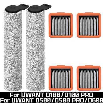 For UWANT D100/ D100 PRO/ D500 / D500 PRO/D600 Robot Vacuum Cleaner Main Roller Brush HEPA Filters Replacement Accessories