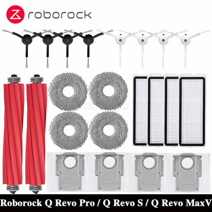 Compatible with Roborock Q Revo MaxV/Q Revo S/Q Revo Pro Robot Vacuums Cleaner Accessory Dust Bag Main Side Brush HEPA Filter Mop Cloths Spare