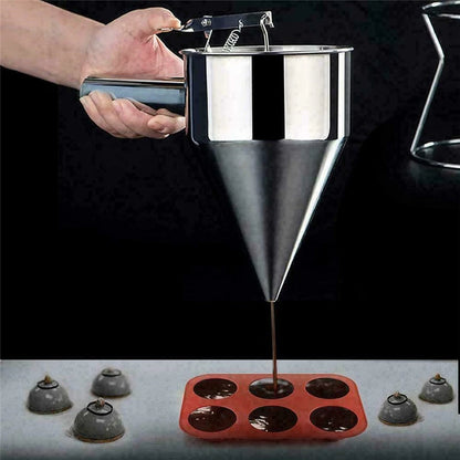 Baking Tools Takoyaki Stainless Steel Batter Funnel Chocolate Pancake Cupcake Tools Cookie Mold Cream Pastry Baked Dispenser