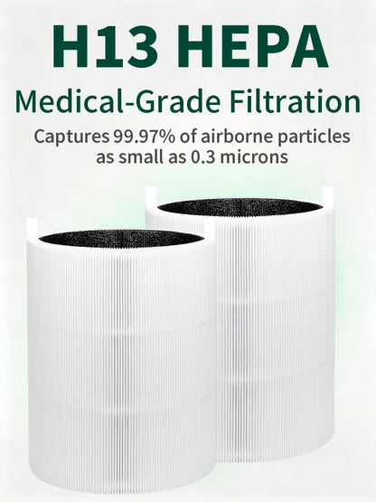 Compatible with Blueair air filter BULE PURE 311 Auto+ BULE 3410 filter element (2Pack)