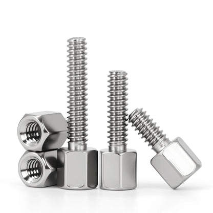 Male to Female Nickel Plate Brass Motherboard Hex Standoff Inch Thread Rack Board Stud Spacing Screws Bolt Column Spacer 4-40UNC
