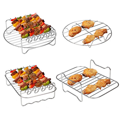 8 inch Air Fryer Racks, Air Fryer Accessories, Baking Rack,Round Stackable Grill, Fit All Airfryer 4.2Qt - 5.8Qt