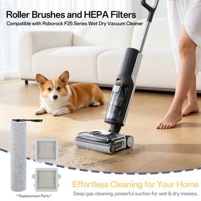 Compatible with Roborock F25 /F25 ACE /F25 Combo /F25 ALT/F25 LT/RT/GT/XT/BX Brush Roll Filter Wet Dry Vacuum Cleaner Replacement Parts