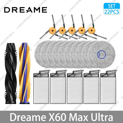 Dreame X60 Max Ultra Accessories Main Side Brush HEPA Filter Mop Cloths Dust Bag Vacuum Cleaner Replacement Spare Parts