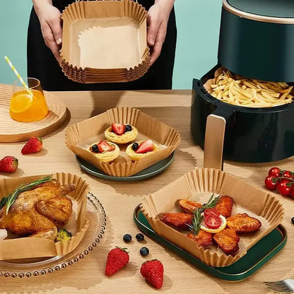 Air Fryer Paper Oven Paper Disposable Brush Non-Stick Airfryer Baking Papers Liners Parchment Paper for Baking Microwave