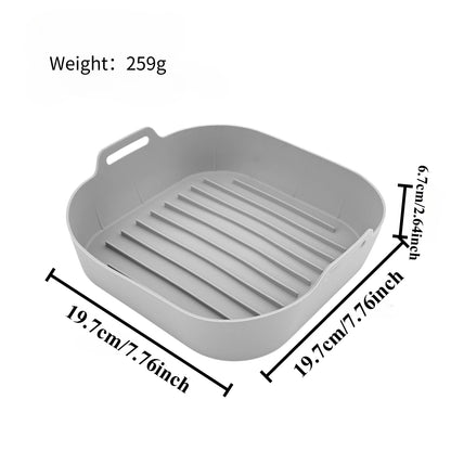 Round Silicone Air Fryer Liner Non-stick Baking Tray Household Reusable Silicone Mat Easy Clean Oven Airfryer Cooking Accessory