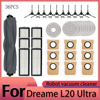 Dreame L20 Ultra Robot Vacuum Cleaner Accessories Main Brush Side Brush HEPA Filter Mop Cloths Dust Bag Spare Par