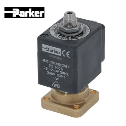 Italian made, semi-automatic coffee machine brewing head solenoid valve Parker ZB09/483510S6 230V solenoid valve brass