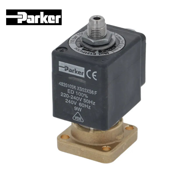 Italian made, semi-automatic coffee machine brewing head solenoid valve Parker ZB09/483510S6 230V solenoid valve brass
