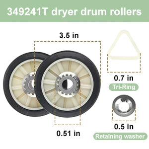 4pcs/kit 4392065 Dryer Repair Belt 341241 Idler Pulley 691366 Drum Roller Compatible with Whirlpool/Kenmore Replace 4392065RC/279860