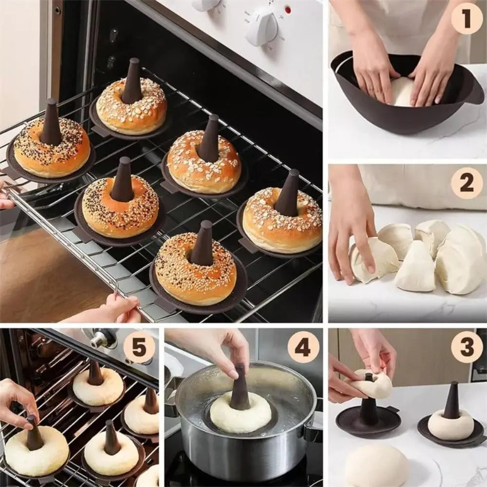 4/6pcs Cake Moulds Bread Donut Tool Donut Mold for Baking Donut Silicone Mold Pastry Molds for Bagel and Doughnut Cake Pans
