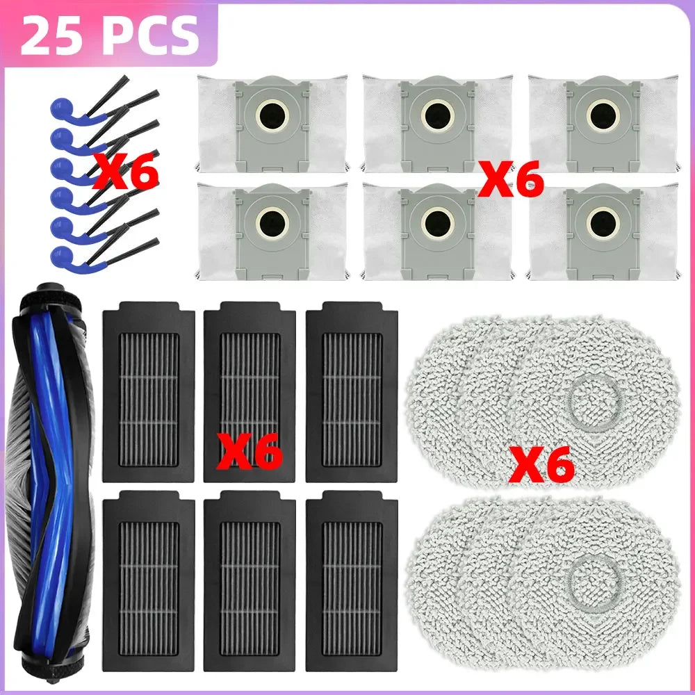 Compatible with Ecovacs Deebot T30C / T30C OMNI Parts Main Roller Side Brush Filter Mop Cloth Dust Bag