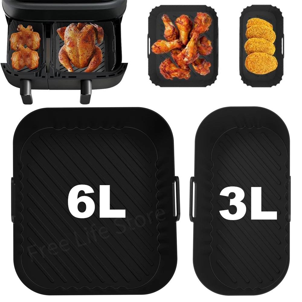 Air Fryer Mold for Philips 3000 Series Dual Basket Reusable Silicone Air Fryer Liner for Philips NA350 6/3L Airfryer Accessories